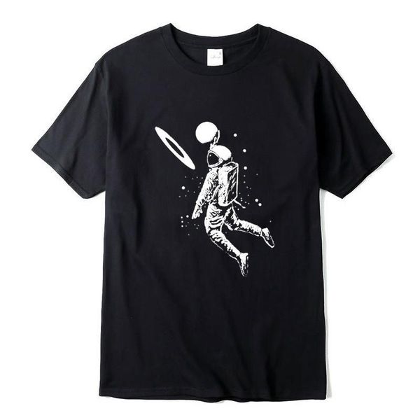 

men's t-shirts funny moon astronaut print men t-shirt casual loose o-neck male, White;black