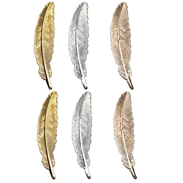 

bookmark 6pcs gifts for kids retro leaf shape page markers students stationery metal feather book darts