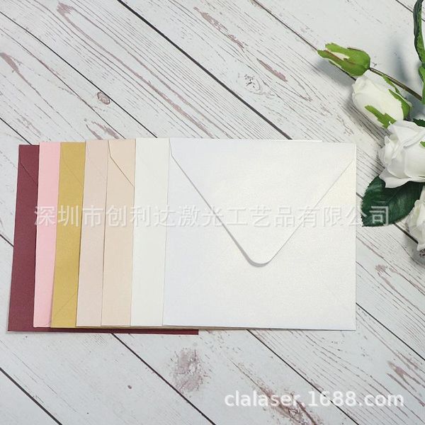 

10pcstamping and printing process of 16 * 16cm square 120g double sided pearl paper invitation envelope gift wrap