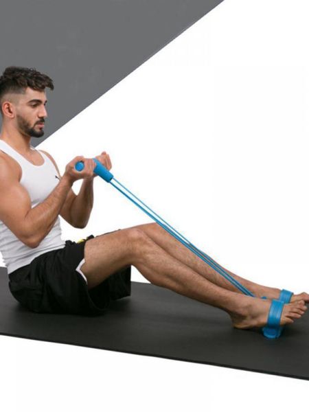 

resistance bands 4-tube sit-up puller foot-operated sitting fitness shaping training equipment