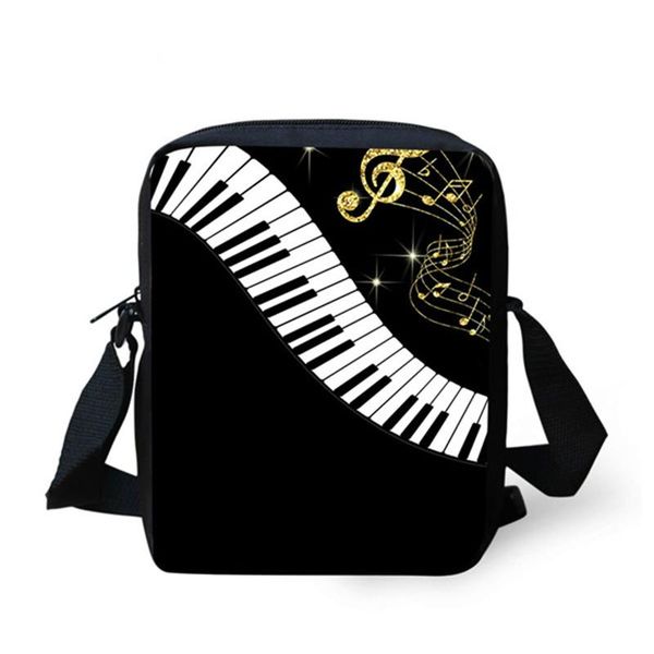 

children school bag 3d music note print kids canvas book shoulder bags small boys girls messenger mochila escolar