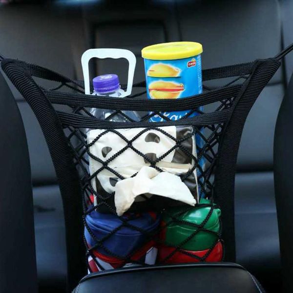 

car organizer auto seat grid side storage mesh net pouch bag phone holder pocket netting interior accessories stuff drop
