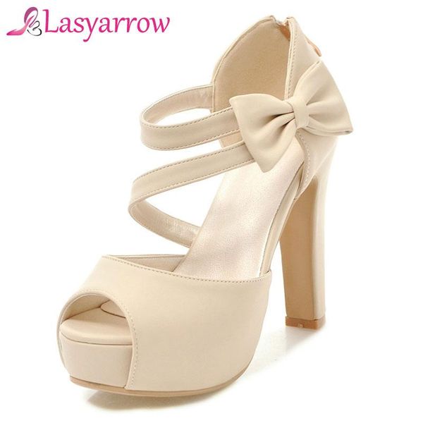

lasyarrow women sandals summer fashion open toe shoes high heels back zipper thick heel black white rm325