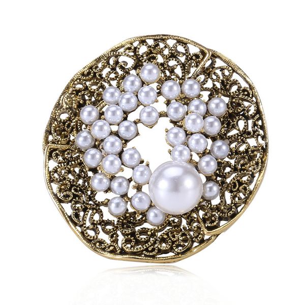 

factory new style alloy hollow pearl brooch fashion clothing accessories pin christmas