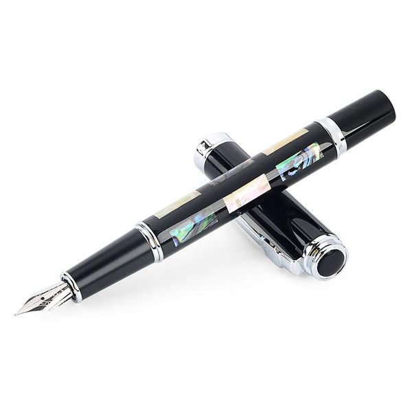 

fountain pens luxury creative shell wood ceramic pen fin nib 0.5mm metal silver iraurita writing stationery school offfice