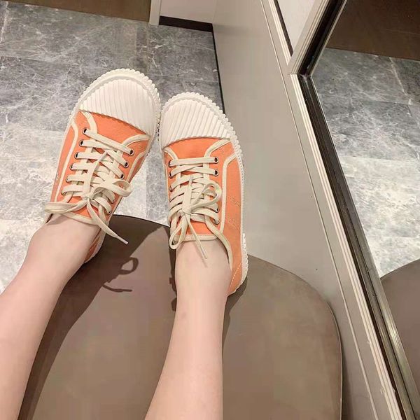 

small canvas shoes 2021 new low small white lace up net red biscuit high casual orange, Black