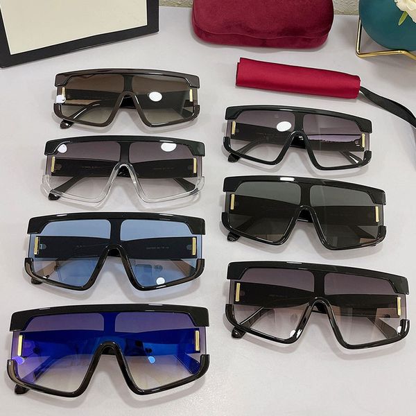 

mens sunglasses 0780 large square one-piece lens black frame men classic driving outdoor glasses anti-uv400 protection designer original cus, White;black