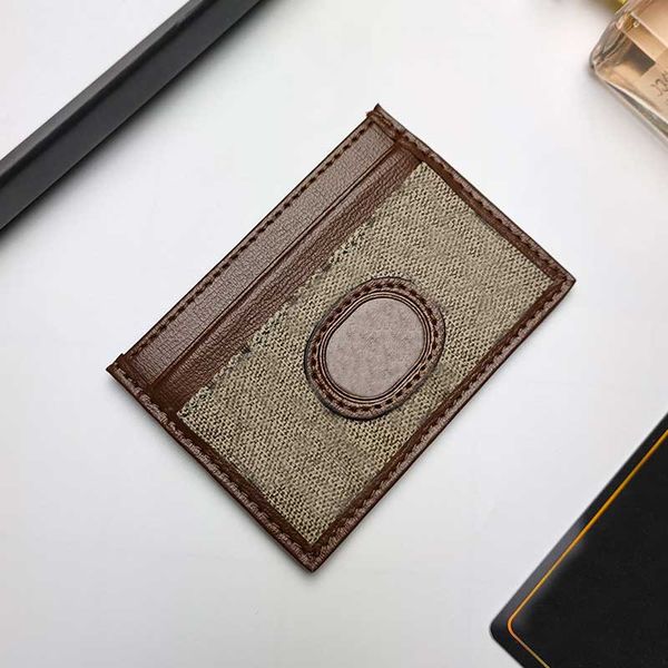 

men and women designer card holder g22 canvas leather wallet fashion business credit walets slim money clip mini purse with box dustbag, Brown;gray