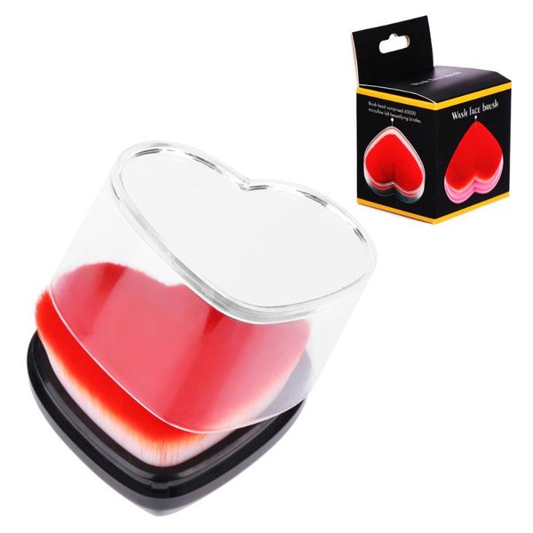 

makeup brushes love heart-shaped foundation brush for blending liquid cream powder cosmetics tool with protective cover and mirror