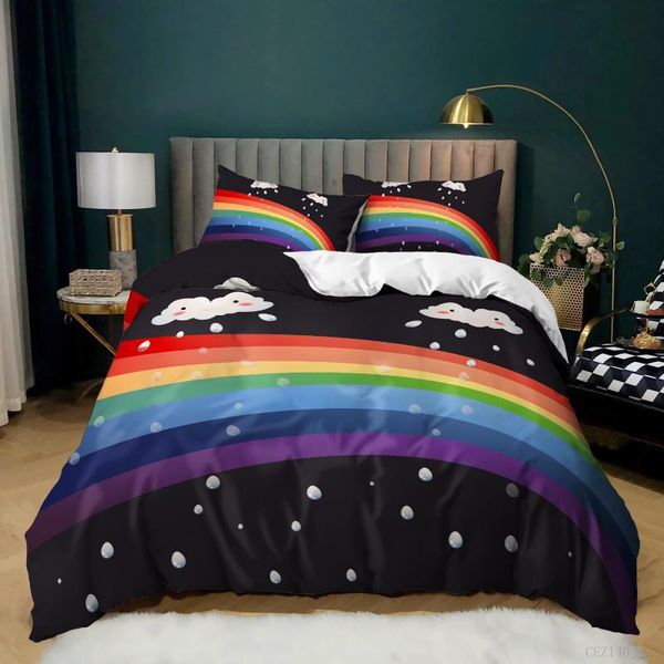 

bedding sets cool music set single twin full  king size rainbow lgbt bed aldult kid bedroom duvetcover 3d print 013