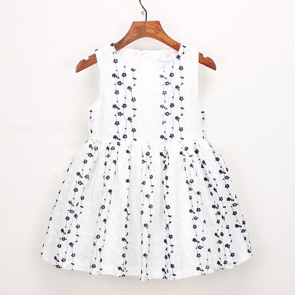 

baby girls sleeveless embroidery dresses summer kids girl princess clothing casual fashion 210521, Red;yellow