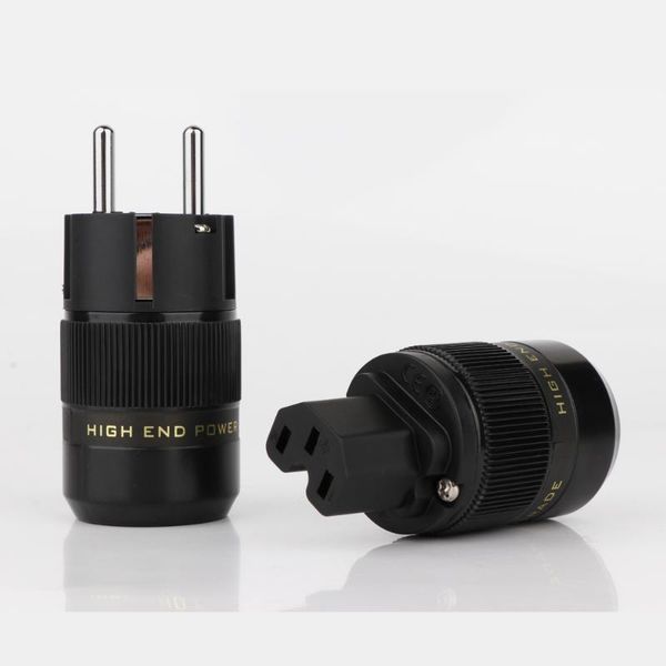 

smart power plugs pair high end rhodium plated eur schuko eu plug & iec connector supply cable