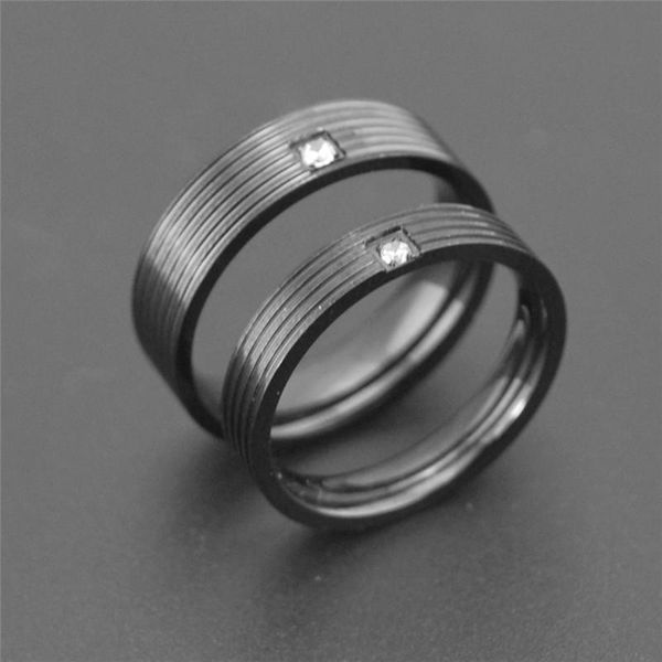 

wedding rings bohemia multi stripe couple with cubic zirconia simple jewelry for women fashion black color stainless steel bands, Slivery;golden