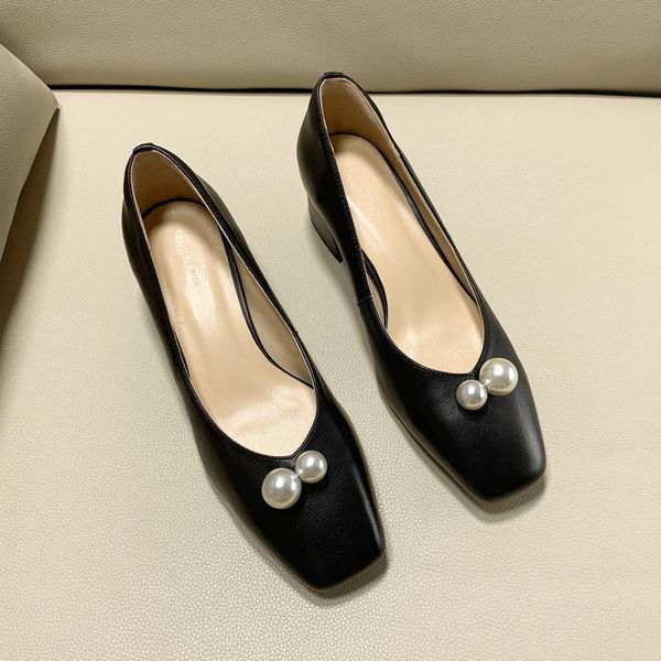 

dress shoes 4.5cm leather wedge heel loafers for woman heeled, Black