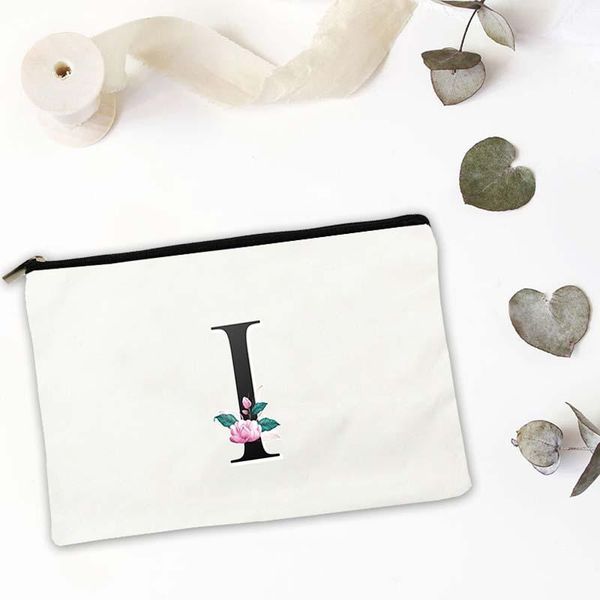 

cosmetic bags & cases flowers alphabet bag for makeup organizer mini women's travel storage pouch handbags make up woman