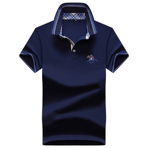 

men's polos men summer short -sleeved solid color polo shirt business casual breathable large size fashion big 9 m to 5xl bd42, White;black