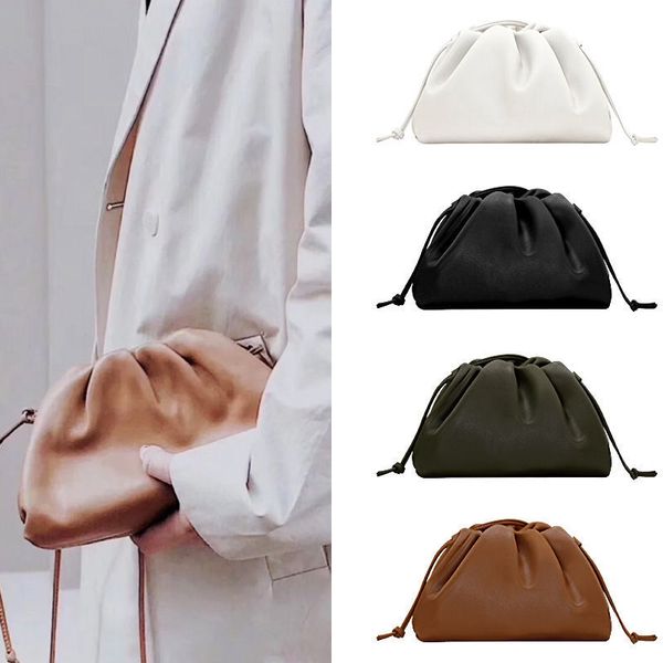 

19 style cloud super fire net red women's fold hand cross carrying dumpling bag mini soft skin mouth gold bag designer handbag wan