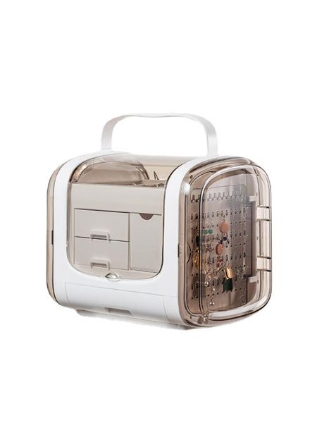 

jewelry pouches, bags luxury multi layer storage box organizer for girl travel large capacity 360 earrings display drawer, Pink;blue