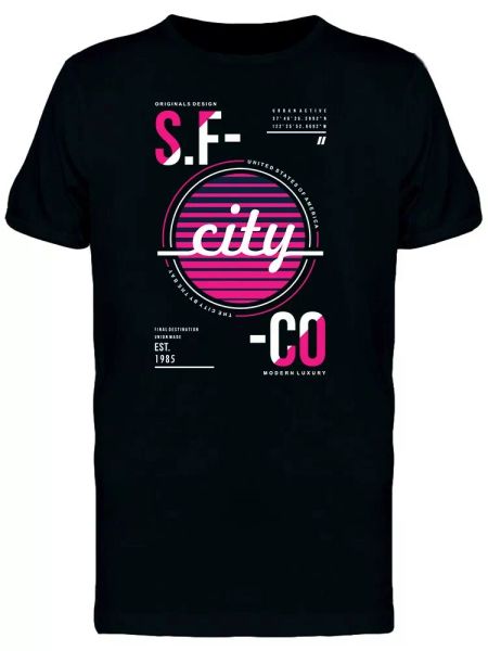 

Sf San Francisco Typography Tee Men's -Image by Shutterstock, White;black