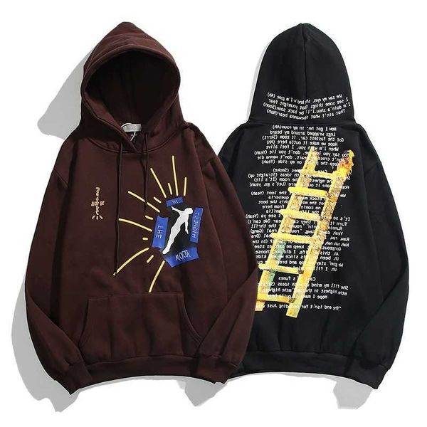 

travis scott letter hip hop street hoodie jacket, Black