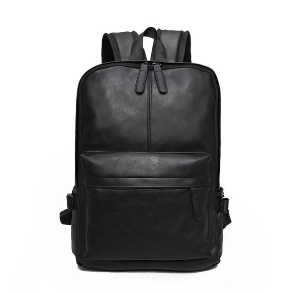 

korean pu men's backpack student schoolbag computer bag fashion