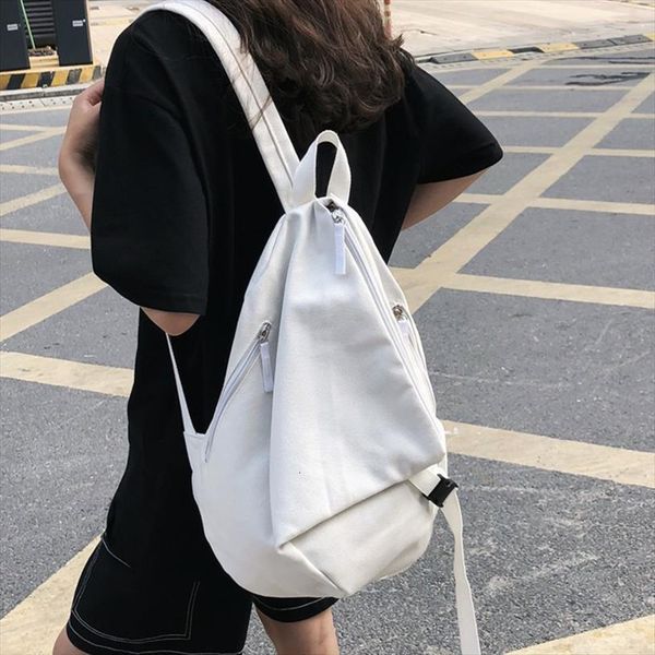 

fashion student backpack personality simple couple schoolbag trend youth bagpack oxford cloth black white durable