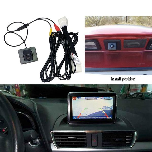 

car rear view cameras& parking sensors camera backup reverse for 3 axela bm sedan 2014-2021 compatible factory screen cable