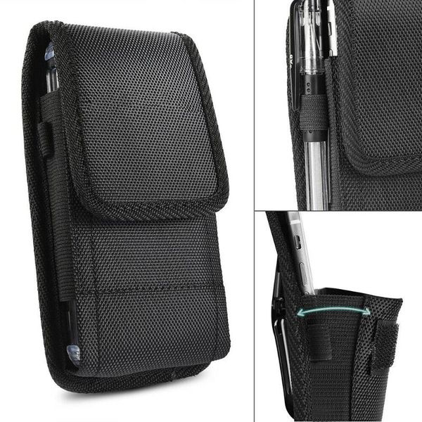

cell phone pouches bag for waist samsung galaxy quantum 2 s11 plus s11e s20 fe 5g / lite s21 s30 flip case oxford nylon holster