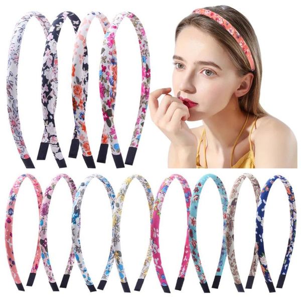 

hair accessories 12pcs bohemia high elastic hairbands diy satin headbands floral bands for women boho turban headband