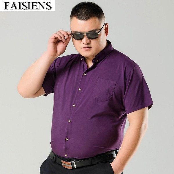 

men office shirts short sleeve gift father shirt wedding plus size 5xl 8xl navy blue purple 56 summer mans men's casual, White;black