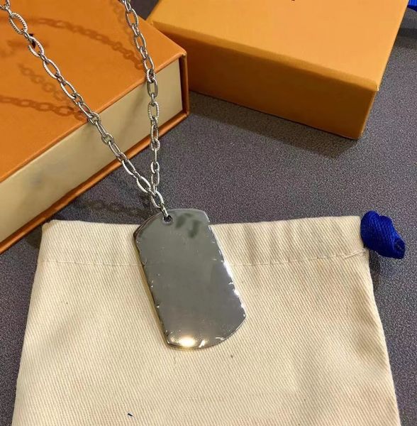 

new stainless steel letter necklace waterproof fashion tag necklace necklace silver chain jewelry supply linka