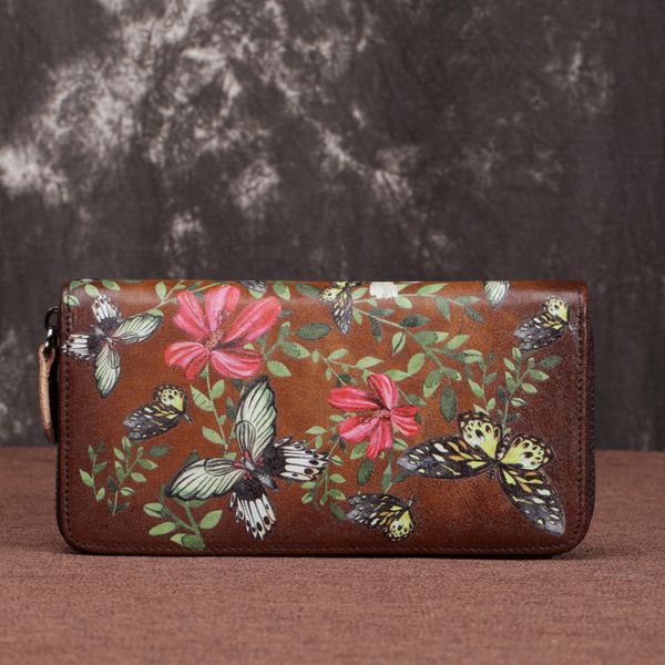 

wallet lady's tree cream leather long large capacity hand bag multi function mobile phone, Red;black