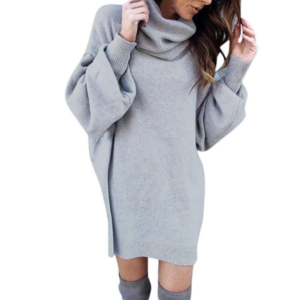 

women's sweaters womail autumn winter solid long sweater women lantern side sleeve turtleneck pullovers cuello alto mujer 705#3, White;black