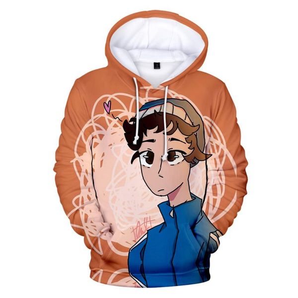 

men's hoodies & sweatshirts 2021 quackity 3d hoodie fashion boys/girls sportswear kids hooded hip hop women/men anime trendy clothing, Black