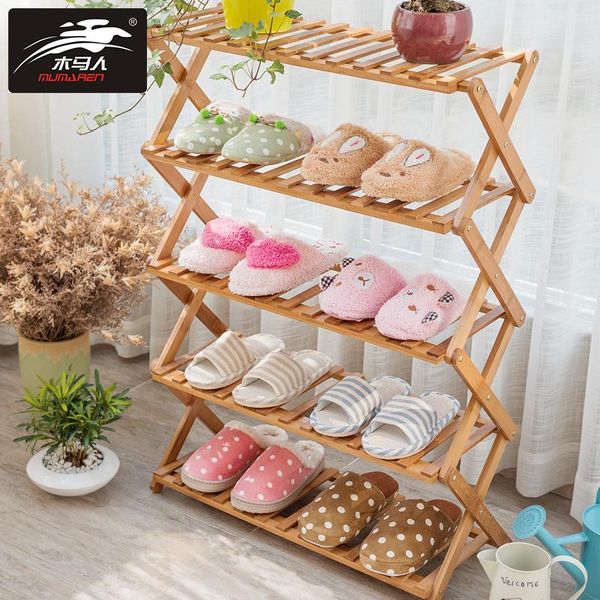 

clothing & wardrobe storage foldable multi-tier shoe stand shelf large rack multiple use bamboo organizer for household room saving