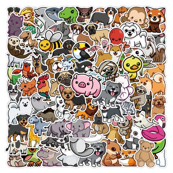 

100 pcs kawaii animal cartoon stickers skateboard fridge phone guitar motorcycle luggage classic decal sticker fun for kid