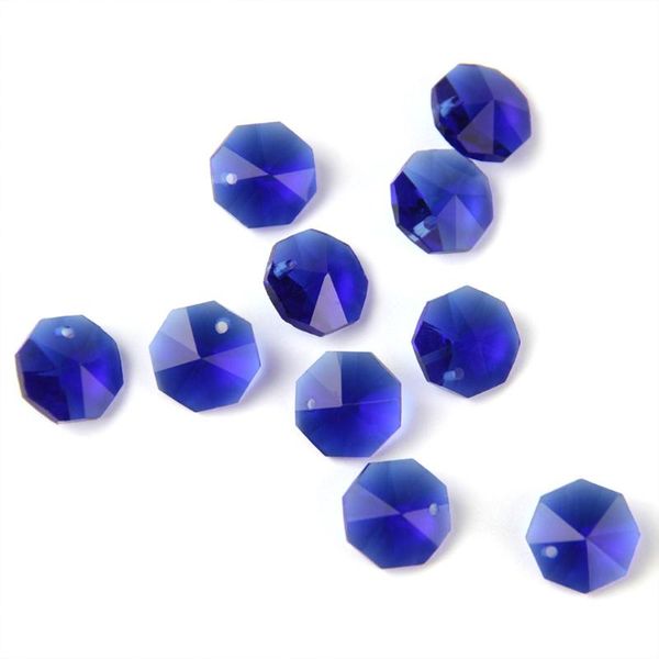 

blue 200pcs/lot 14mm crystal glass octagon beads in 1 hole for wedding strands &chandelier , garland bead chandelier