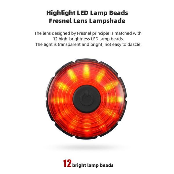 

bike lights bicycle rear light automatic induction intelligent brake tail 7 lighting modes usb charging outdoor night riding