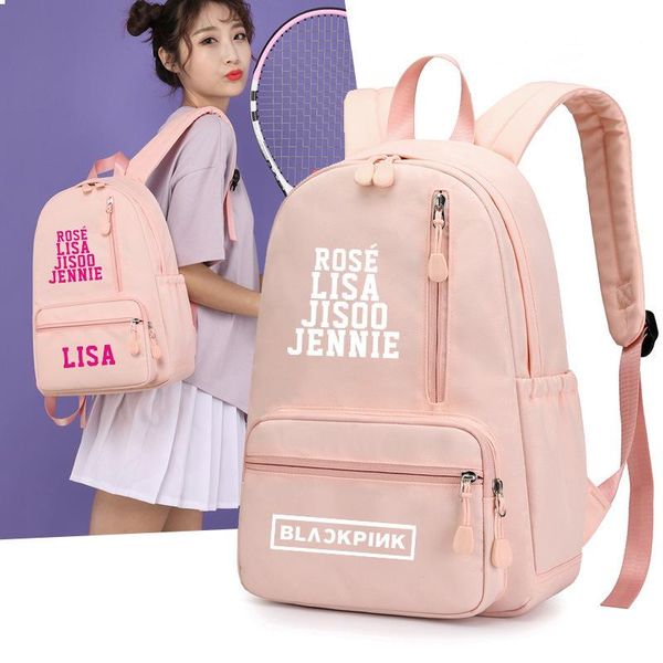 

backpack kpop girl groups travel bag blink schoolbag shoulder jisoo jennie lisa rosÃ© how you like that