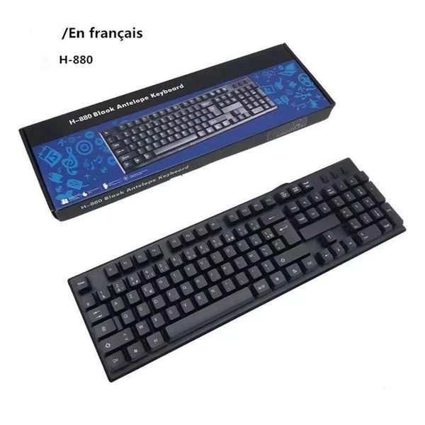 

french practical wired keyboard waterproof usb 104 keys for desklapergonomic clavier keyboards