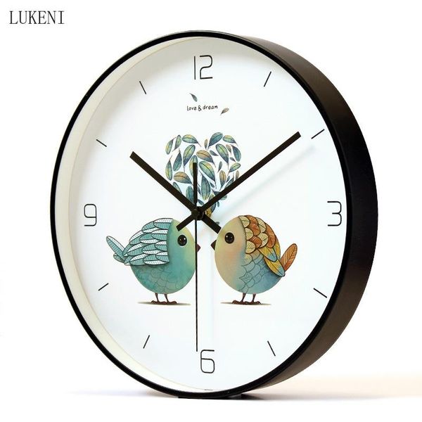 

wall clocks card love birdie black stylish metal clock living room/bedroom/dining roomwall decor home