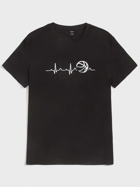 

men graphic print tee w9a9#, White;black