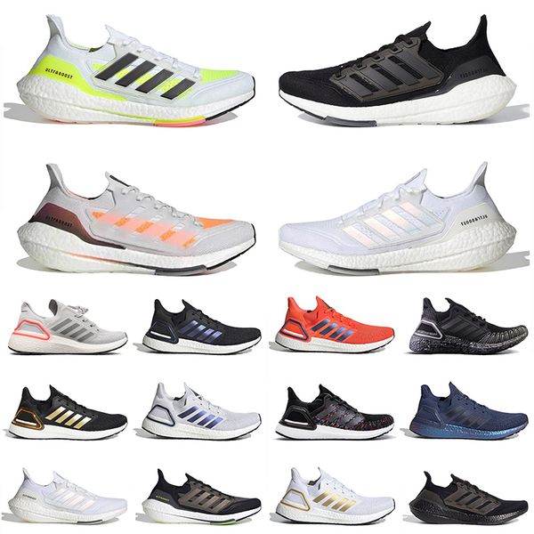 

2021 ultraboost 21 running shoes mens women ultra 6.0 solar yellow triple white currency dash grey tennis sports sneakers 36-45