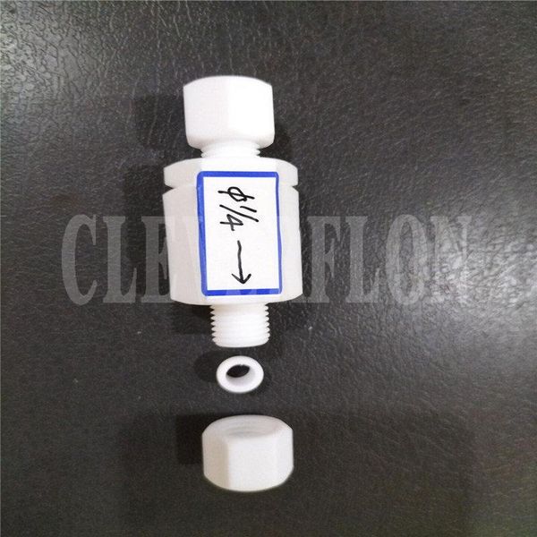 

lab supplies white ptfe f4 non return way valve