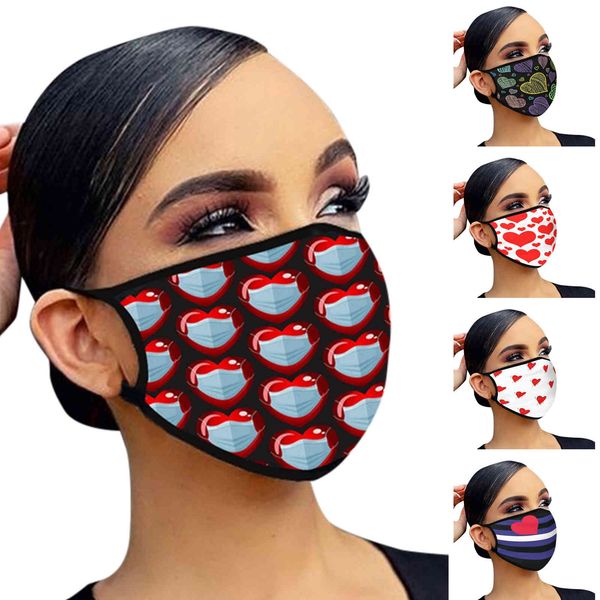 

day valentine's mask cotton washable printing couple breathable dust proof