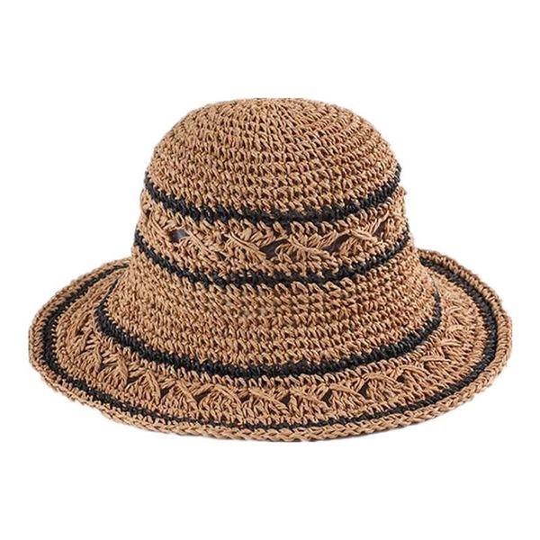 

wide brim hats 2021 straw hat foldable sun outdoor travel for girl and women 09, Blue;gray