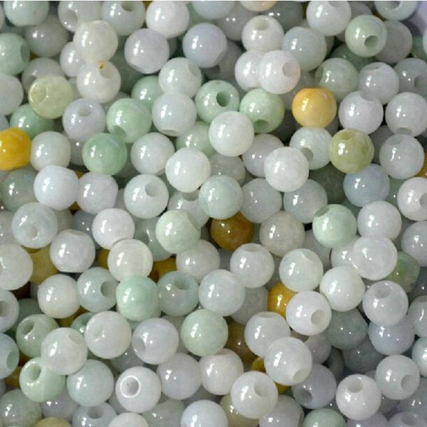 

loose gemstones wholesale level 6/8/10/12mm natural white jadeite beads scattered string manual diy accessories jades stone jewelry, Black