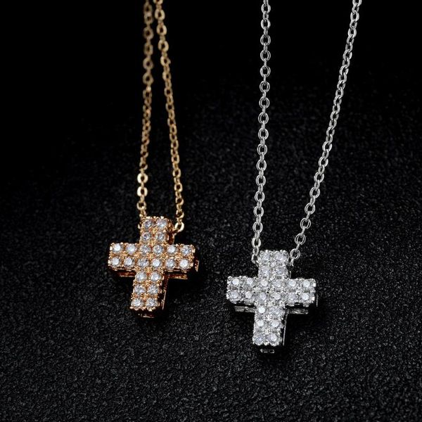 

chains 925 sterling silver style cross fashion vintage retro charm lucky pendant necklace jewellery zircon neckla