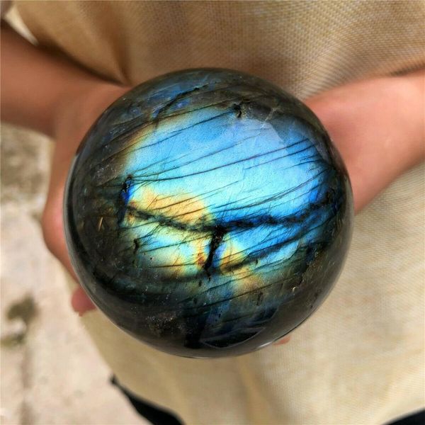 

natural labradorite quartz moonlight crystal ball stone healing