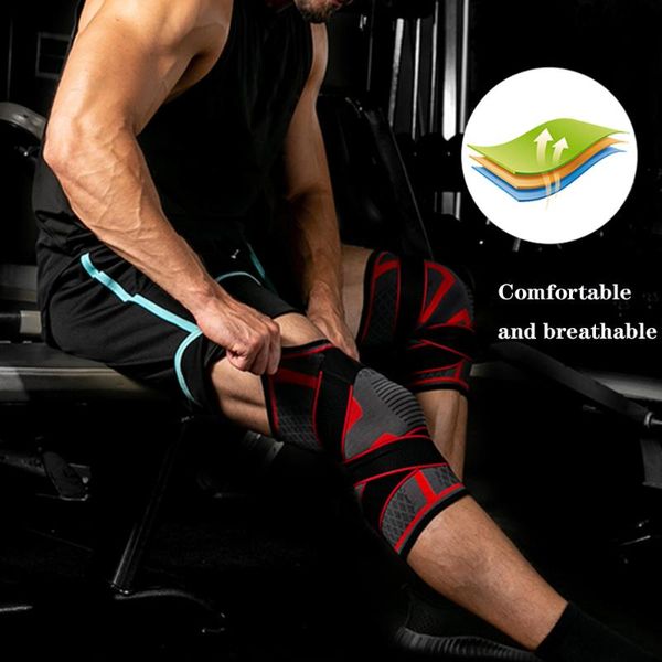 

elbow & knee pads 1pcs dual-use pressurized strap removable brace support crossfit fitness running sports protector, Black;gray